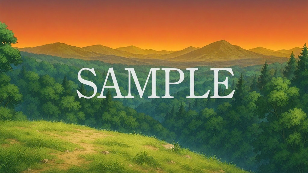 背景素材「丘からの景色」