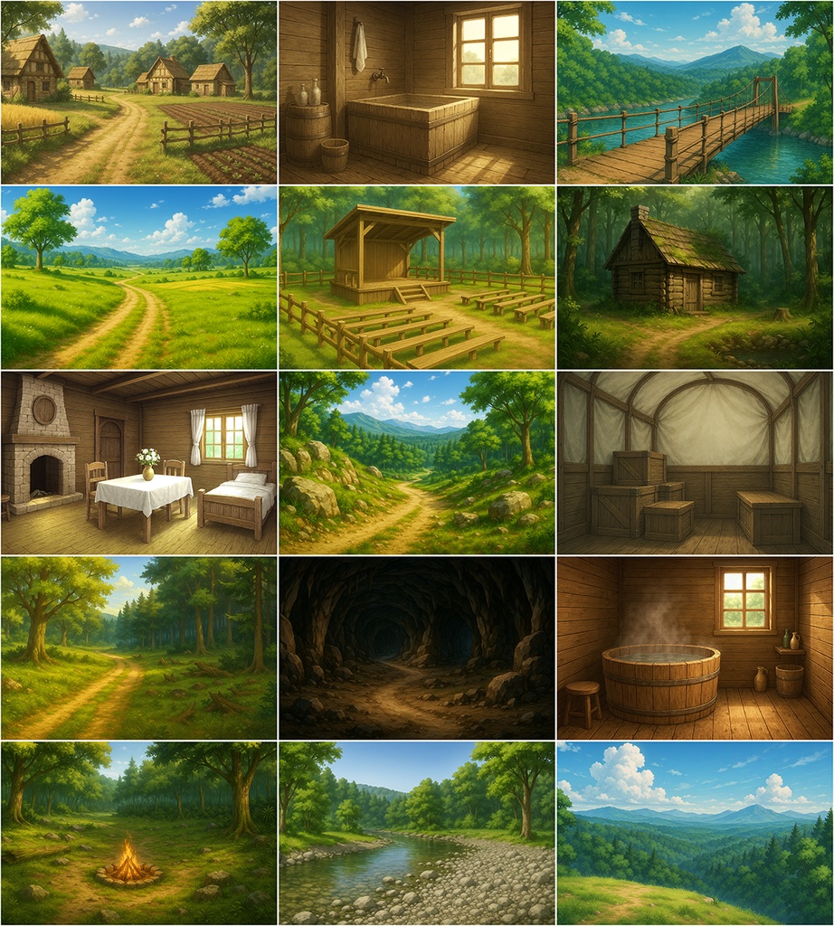 背景素材ファンタジー15点セット「冒険の始まりスターターパック」