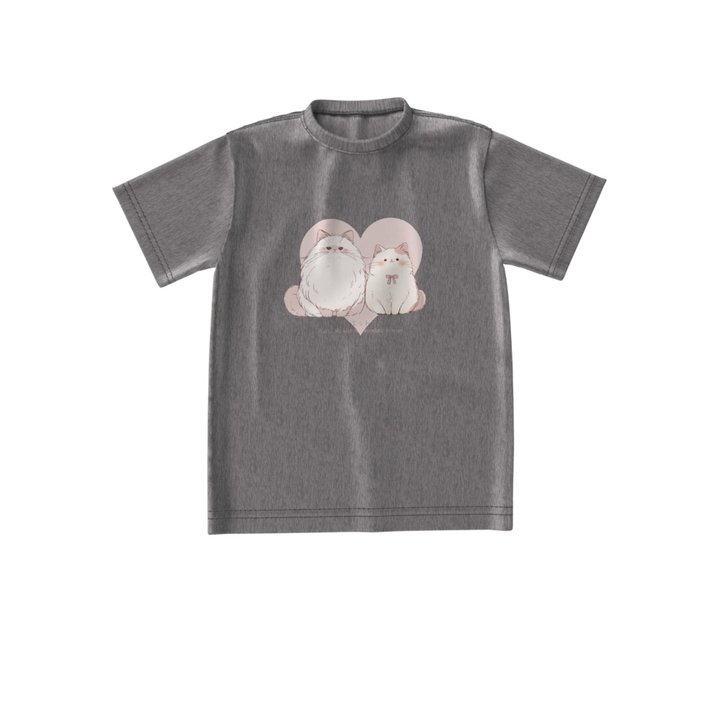 〖ふわもふミヌエットとバーマン爺〗ビッグシルエットTシャツ ミックスグレー