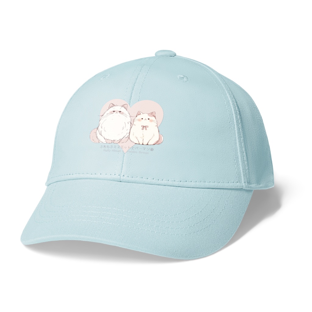〖ふわもふミヌエットとバーマン爺〗キャップ ライトブルー