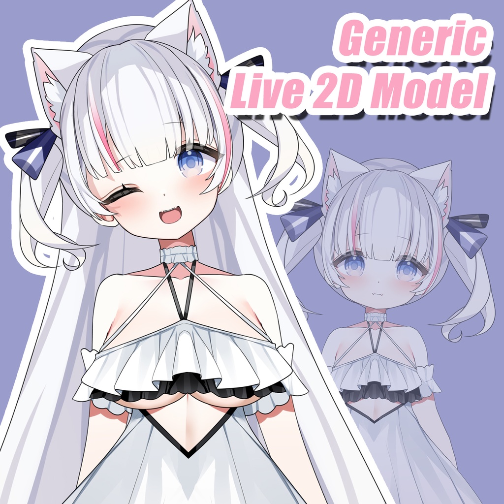 【Live2D Model】Cat Girl - White Hair