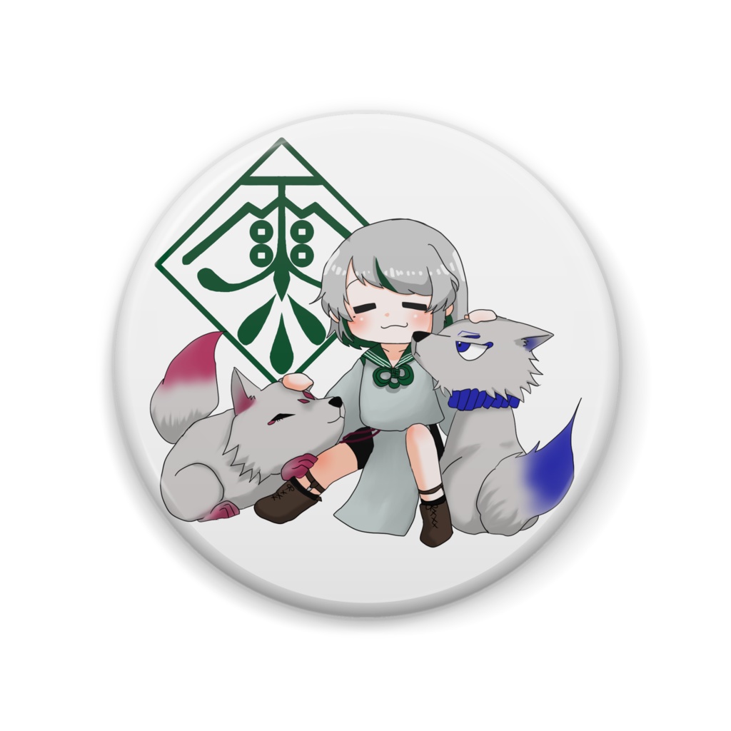 【雫洞1周年記念】缶バッジ～えんむすちゃんと一緒～