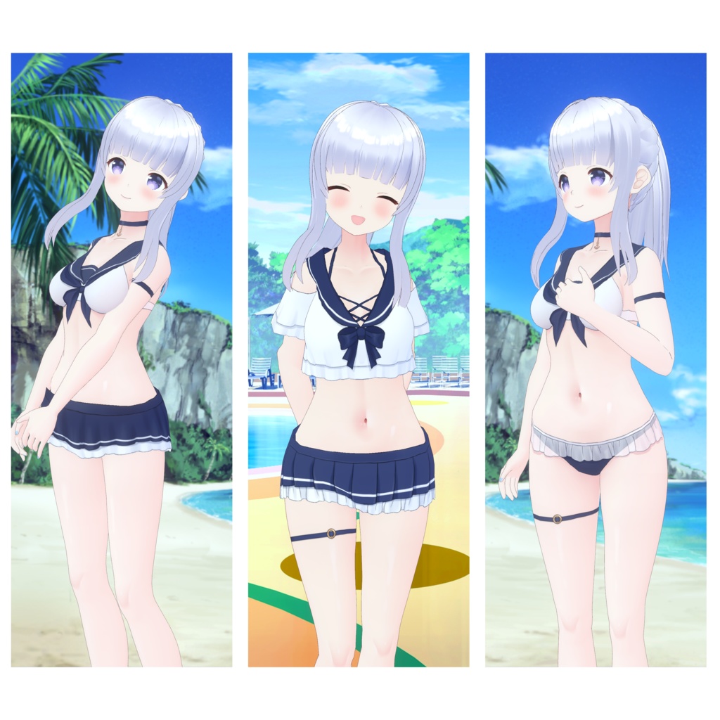 【Vroid正式版】組み合わせできるセーラー水着