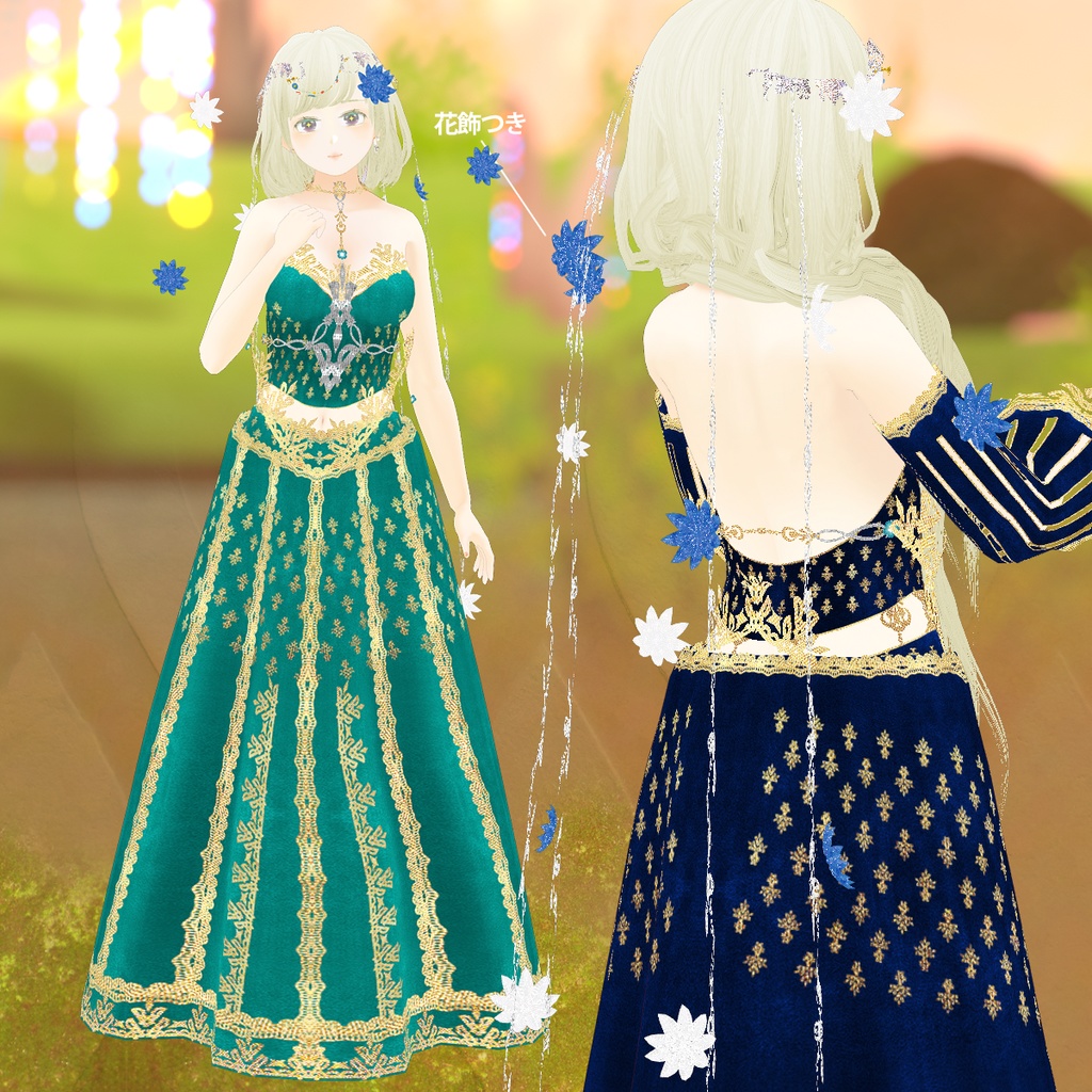 手向け花のドレスWISH / VRoid衣装(期間限定半額中)