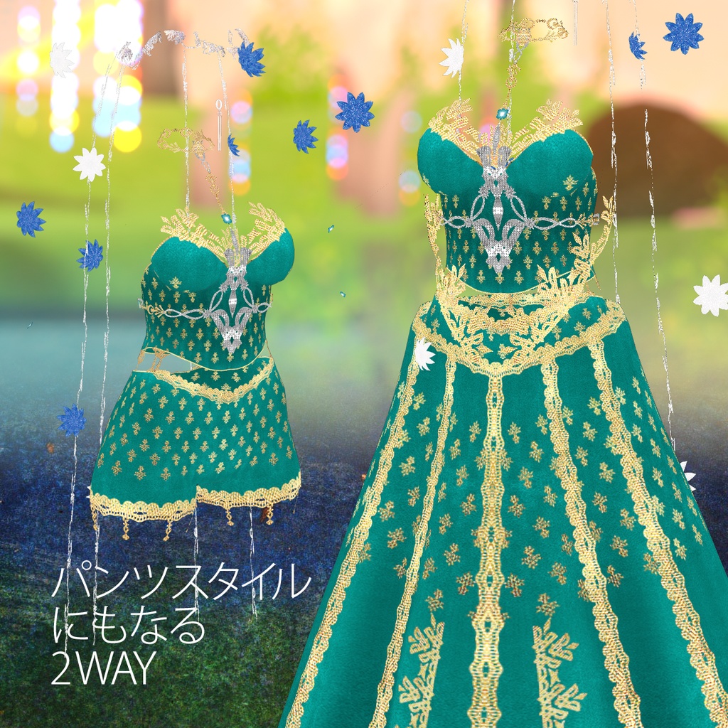 手向け花のドレスWISH / VRoid衣装(期間限定半額中)