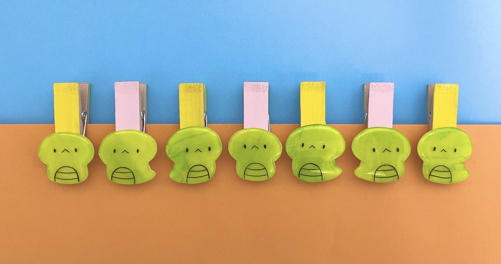 木製クリップ✿ふにゅすけ