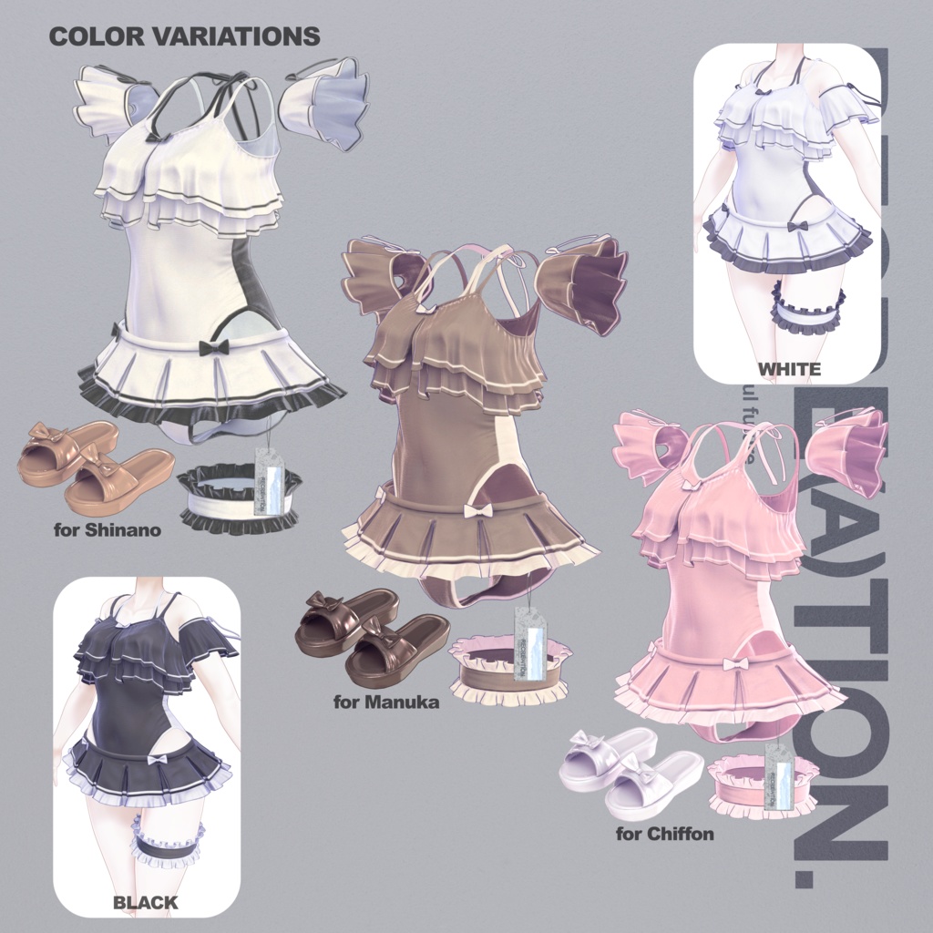 REC01 / Flare Onepiece Swim /【フレアワンピース水着】