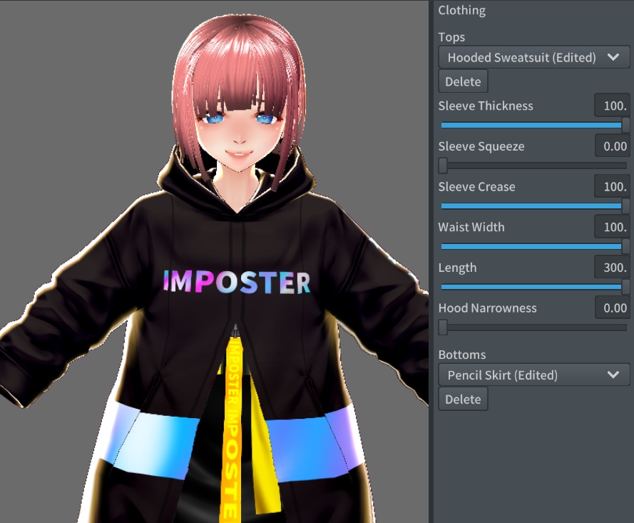 VRoid IMPOSTER HOODIE テクスチャ BOOTH