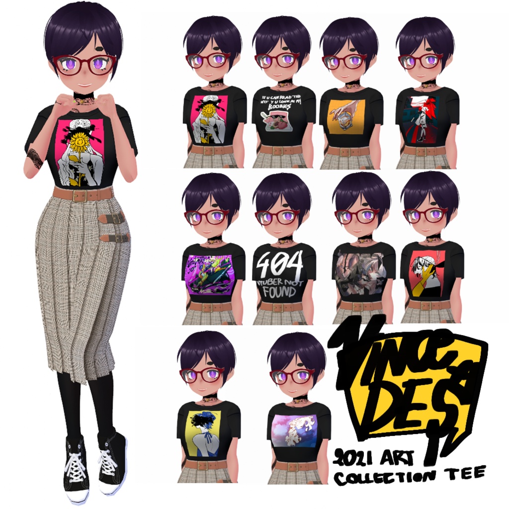 (FREE) Vince.Des's 2021 Art collection T-shirt Vroidテクスチャ