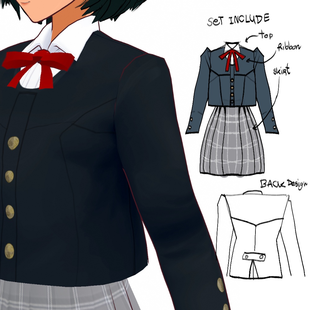 VROID BASIC SCHOOL UNIFROM SET