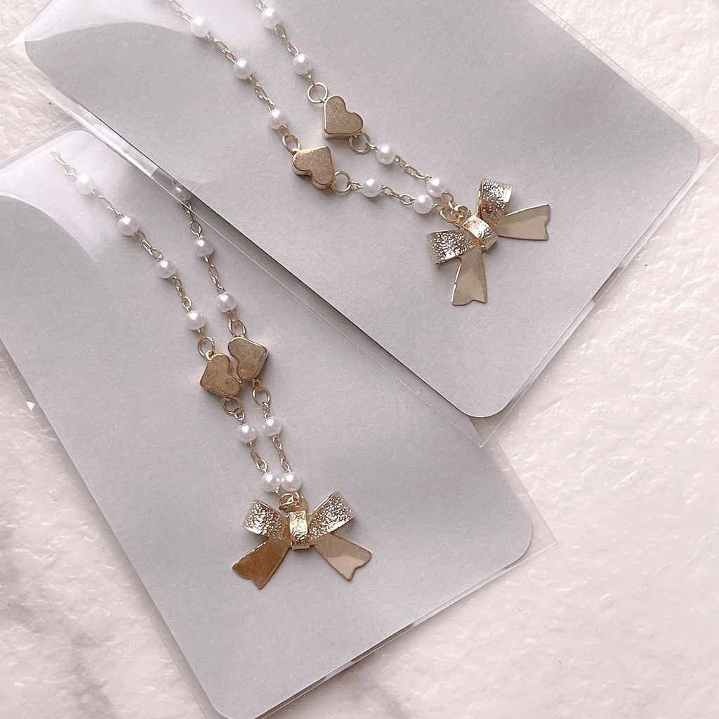 【20cm】HOMARE Ribbon  necklace（silver/gold）