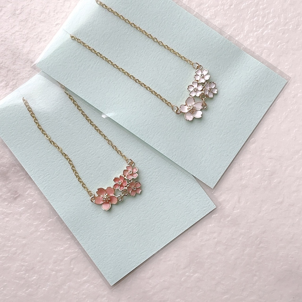 【20cm】Sakura necklace（pink/white）