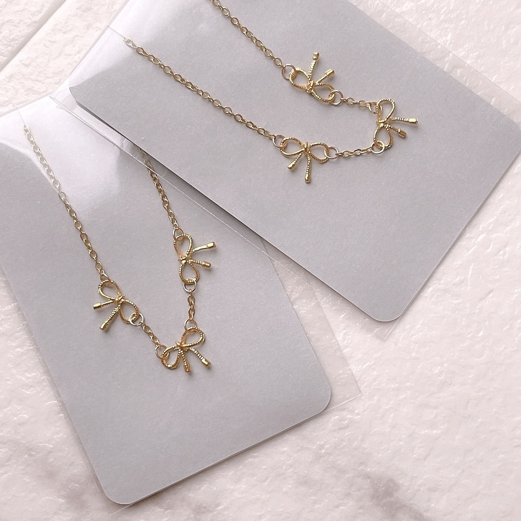 【20cm】triple ribbon necklace
