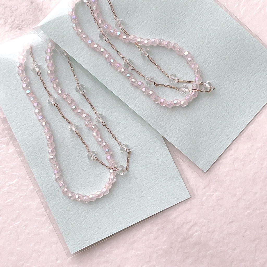 【20cm】Rainy aurora necklace（purple/pink/white）