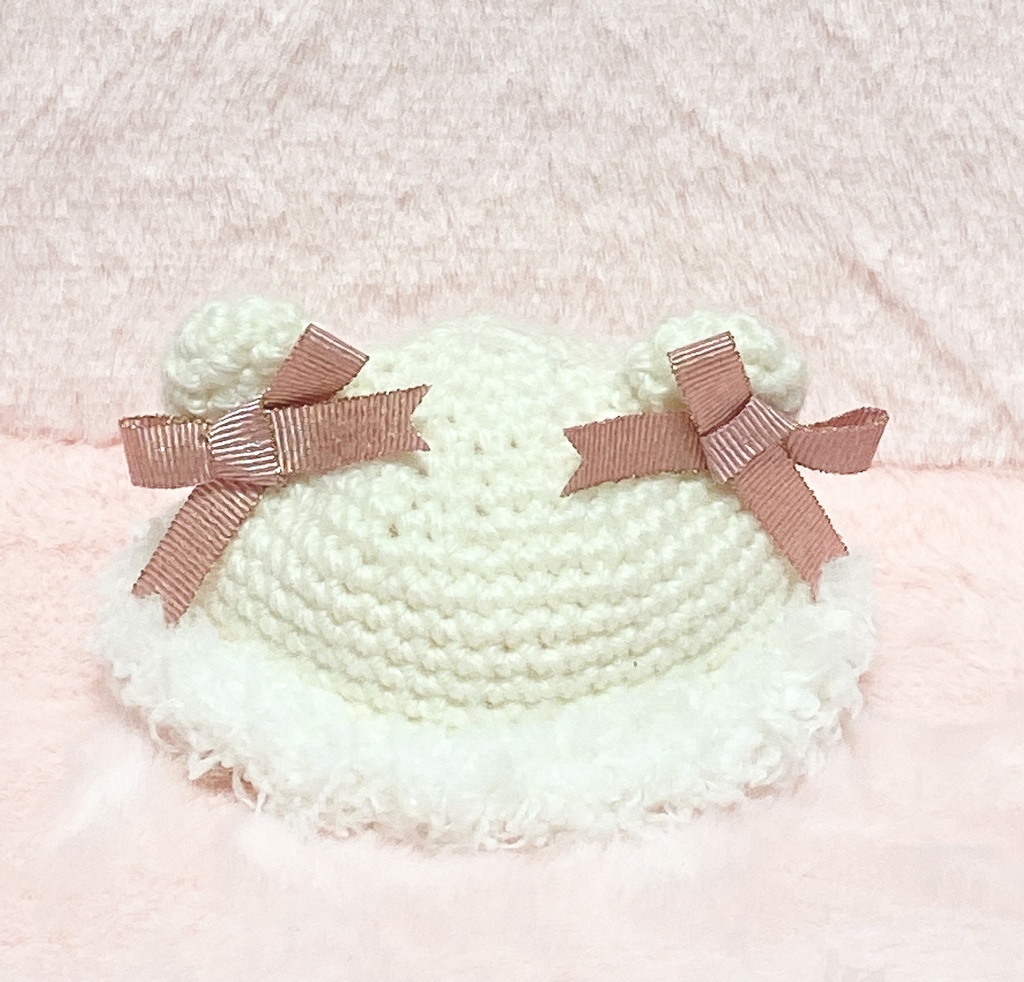 10cm ぬい服　クマ耳　帽子