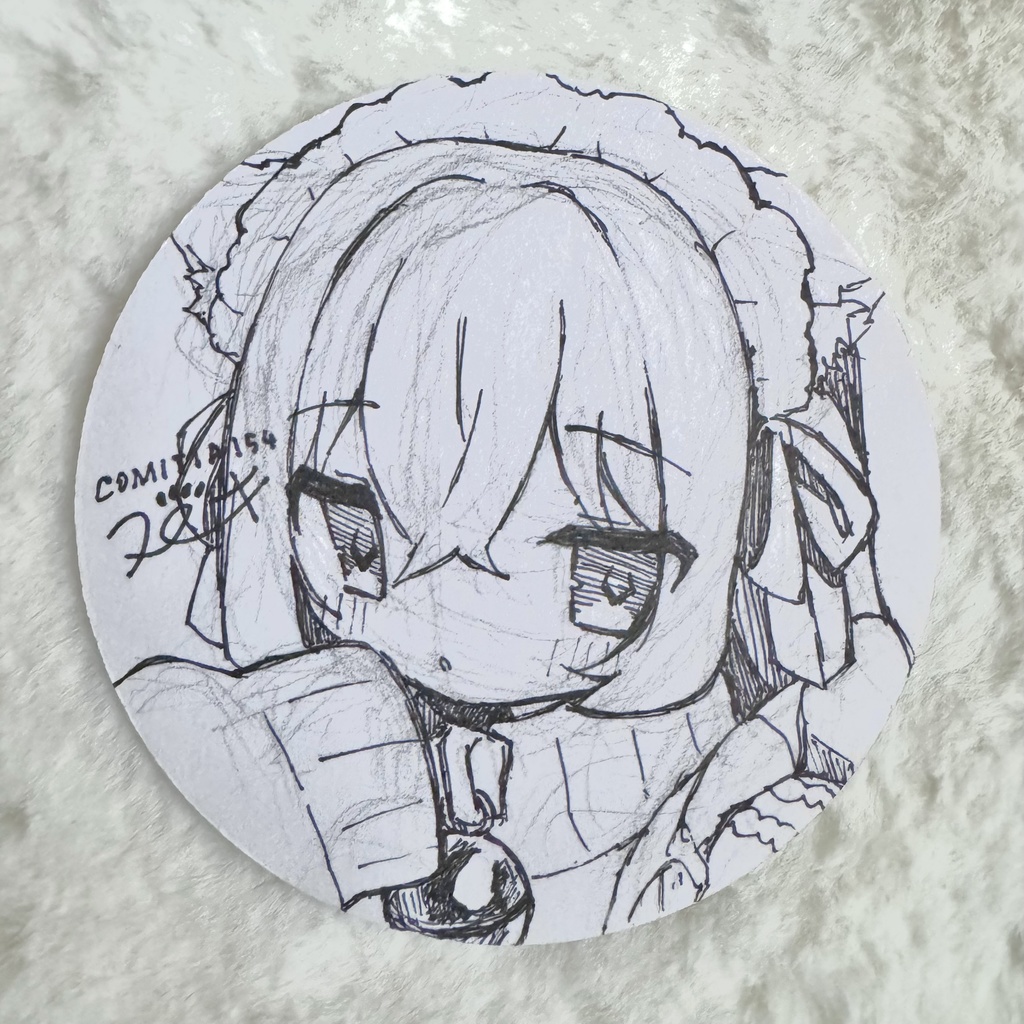 【COMITIA154】コースター原画(ジャージメイドちゃん)