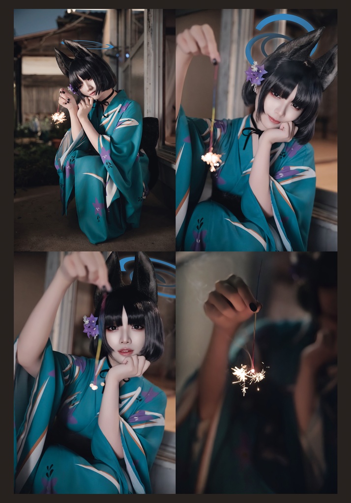 【C107新刊】ブルアカーキキョウ コスプレ写真集セット「猫の逢瀬は、霞をまとう」