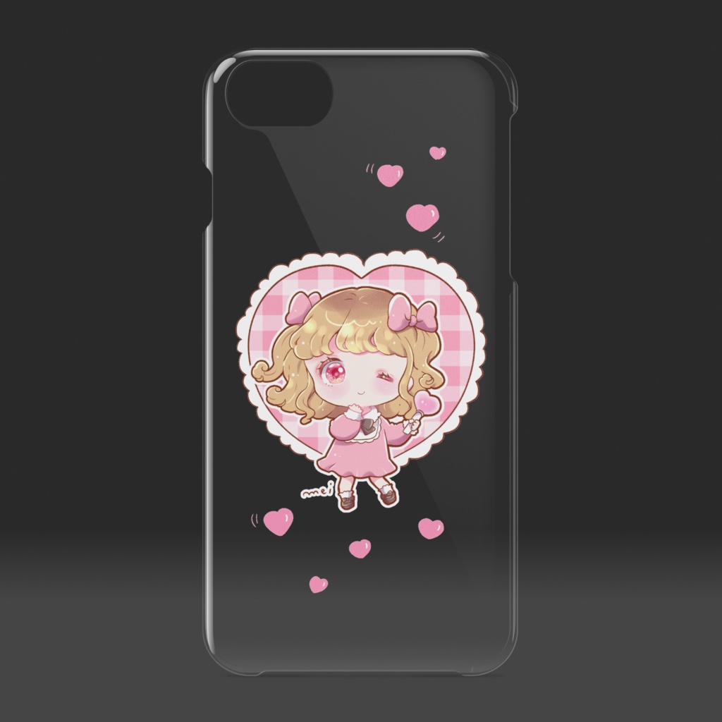 ピンク推し女の子スマホケース