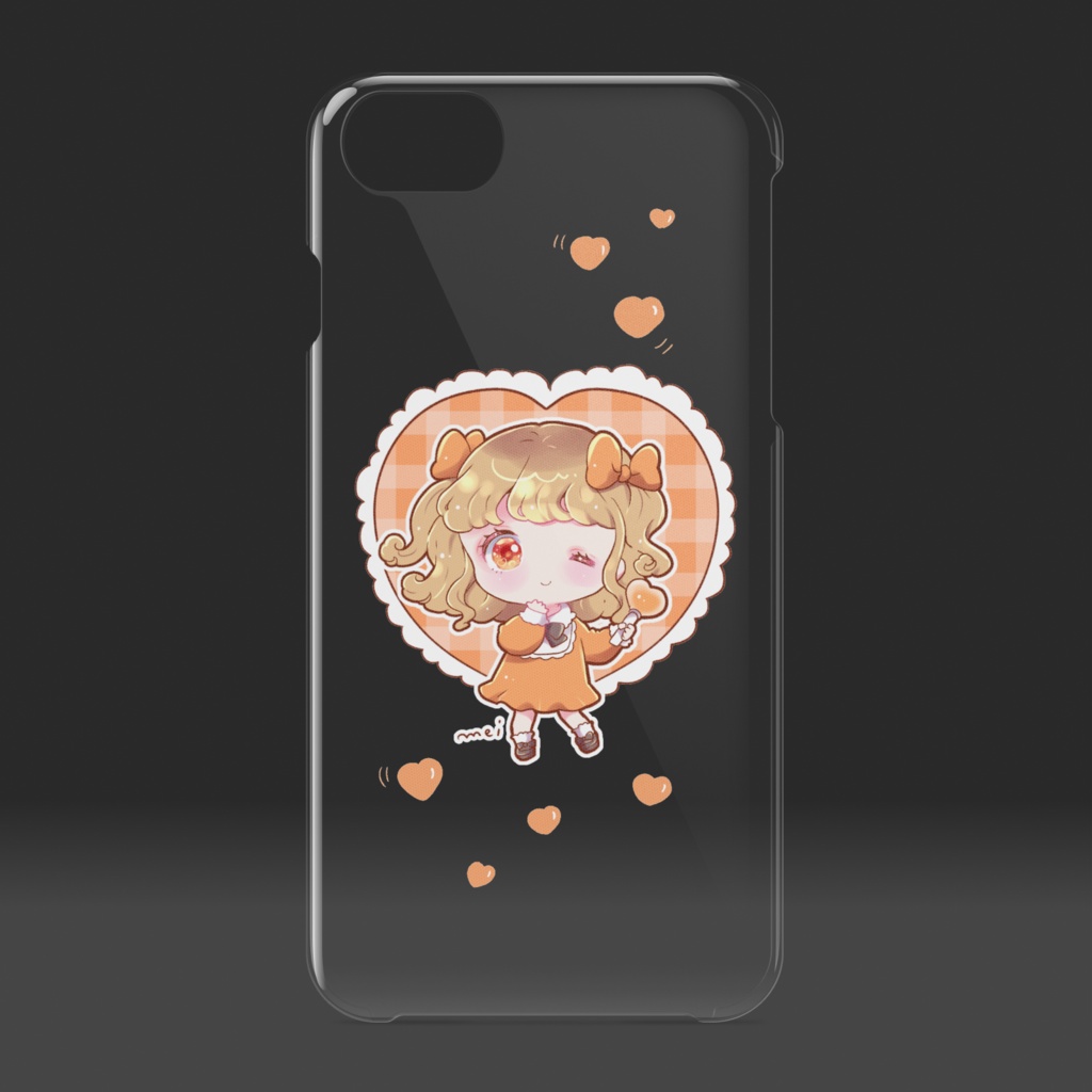 オレンジ推し女の子スマホケース