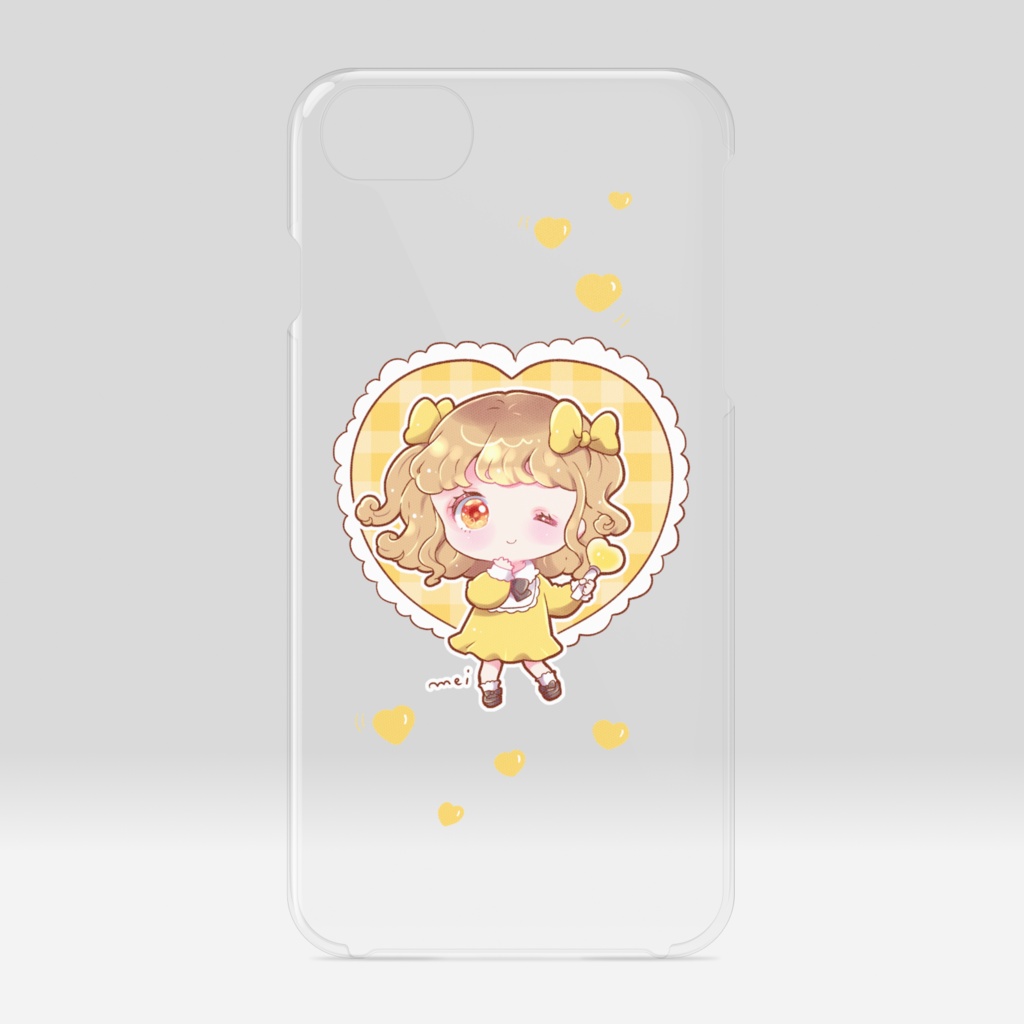 黄色推し女の子スマホケース
