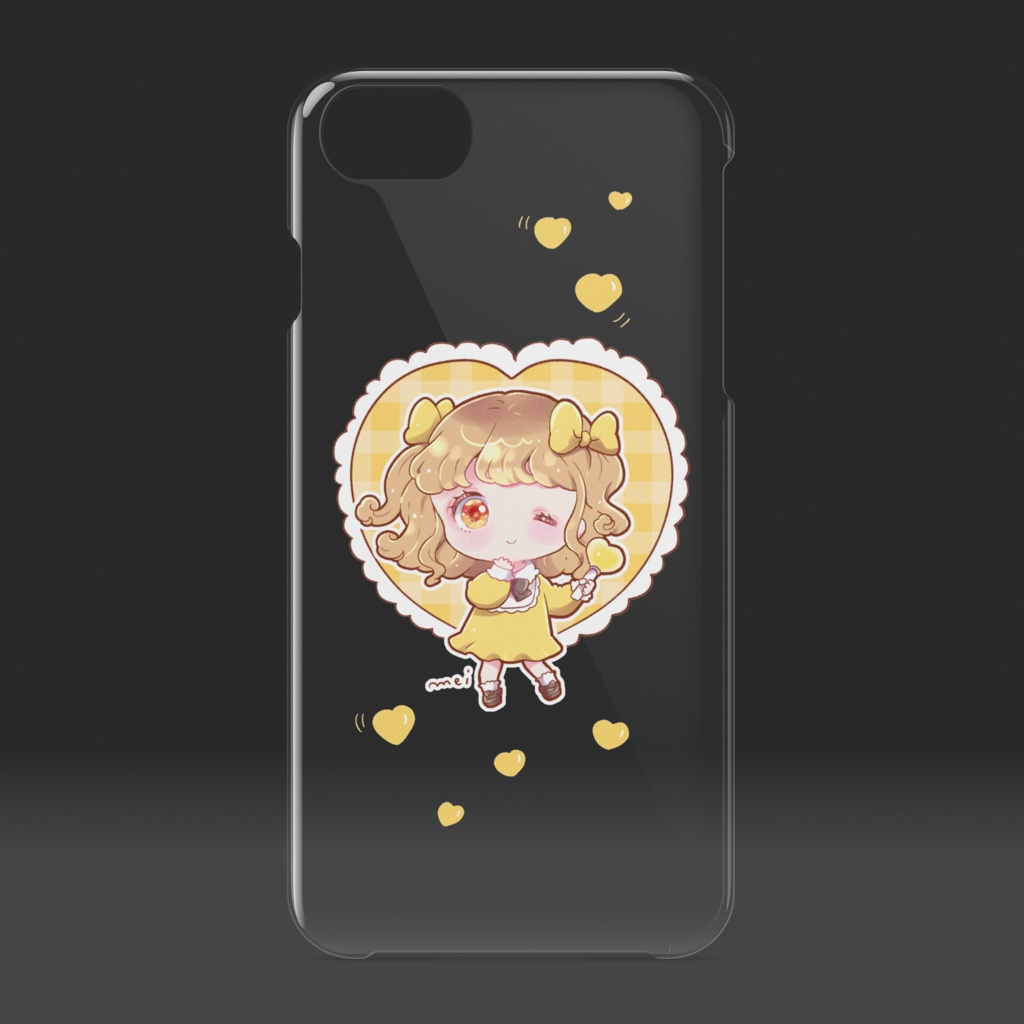 黄色推し女の子スマホケース