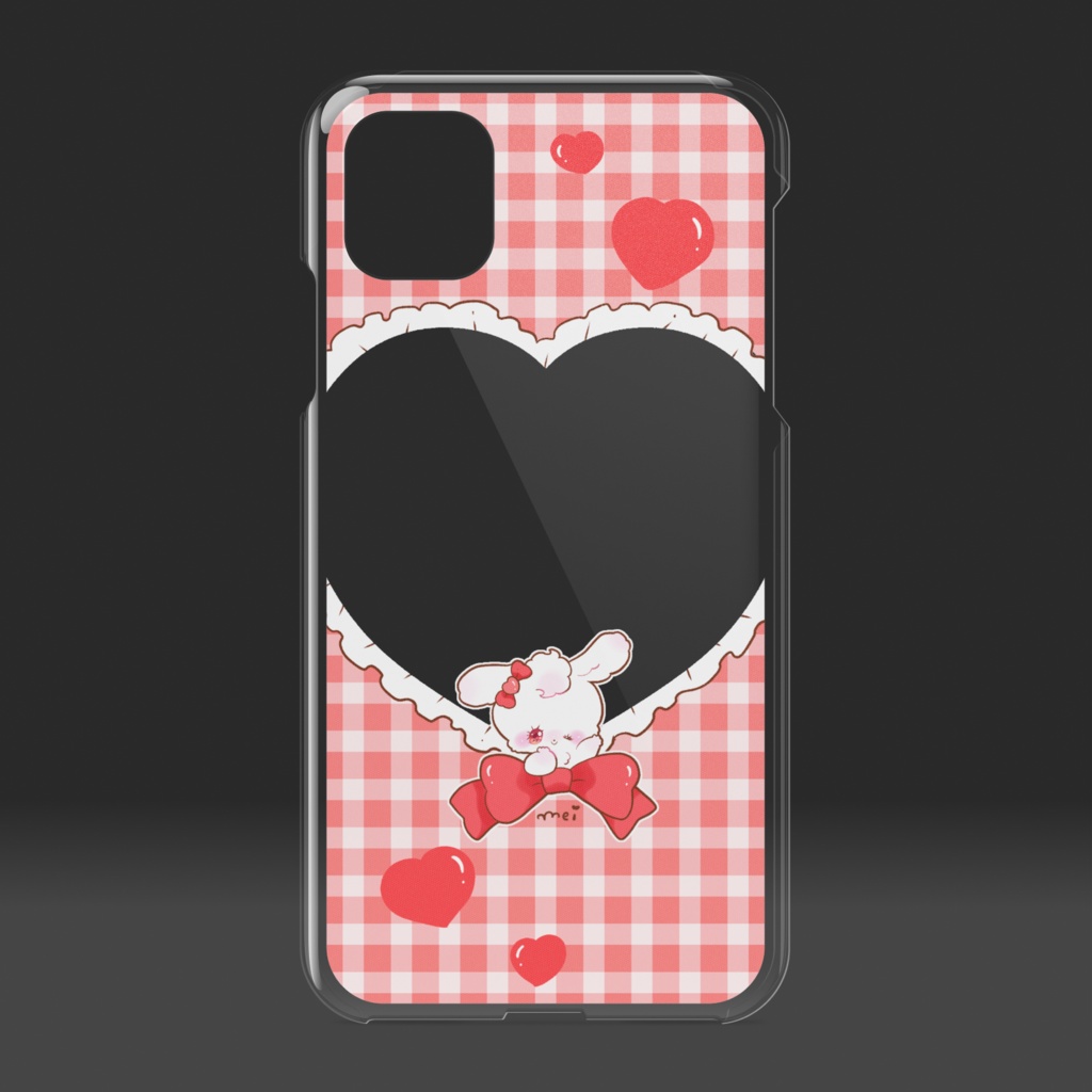 推し活うさぎちゃん赤スマホケース