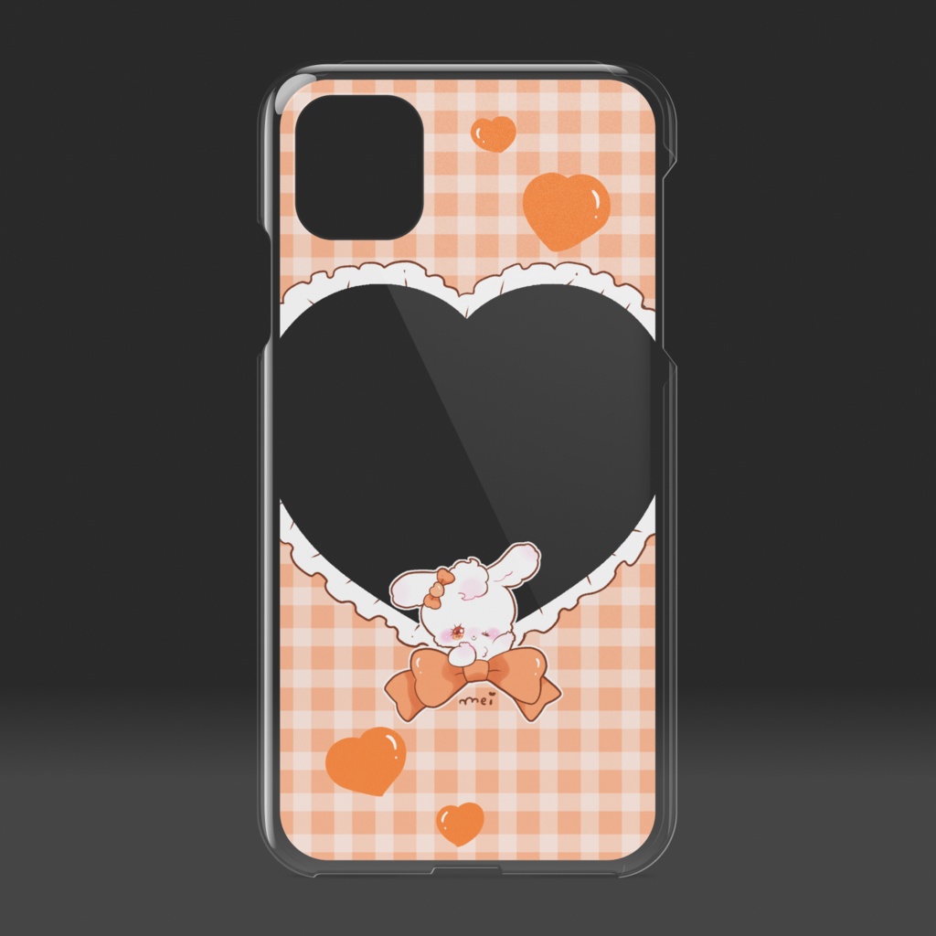 推し活うさぎちゃんオレンジスマホケース