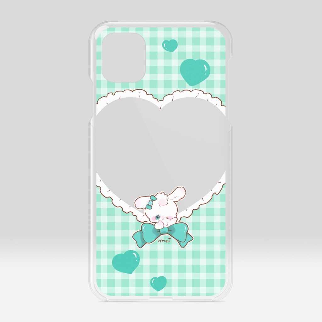 推し活うさぎちゃん緑スマホケース