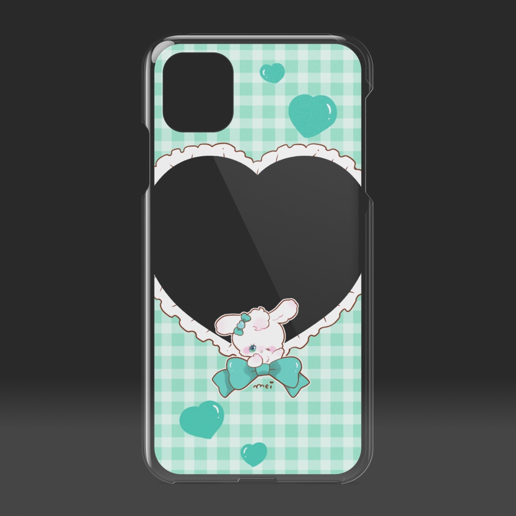 推し活うさぎちゃん緑スマホケース