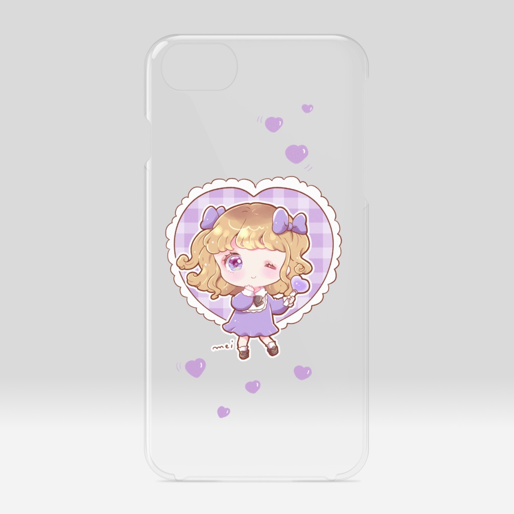 紫推し女の子スマホケース