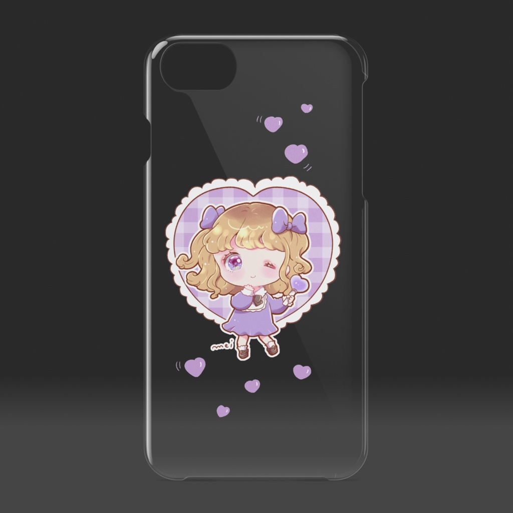 紫推し女の子スマホケース