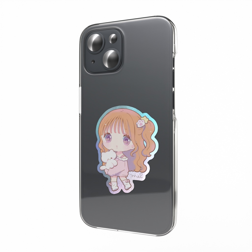 ゆめかわ女の子ステッカーピンク