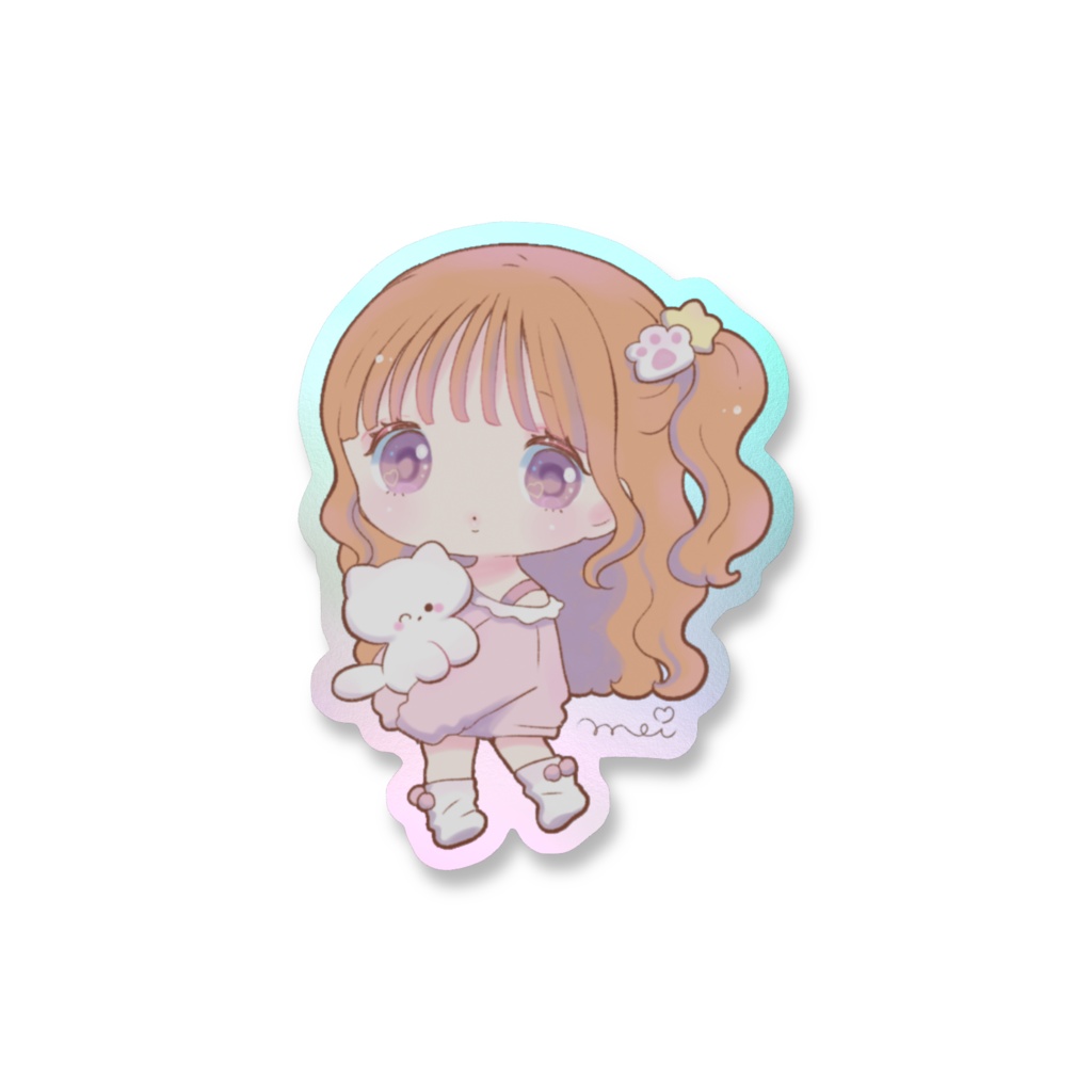 ゆめかわ女の子ステッカーピンク