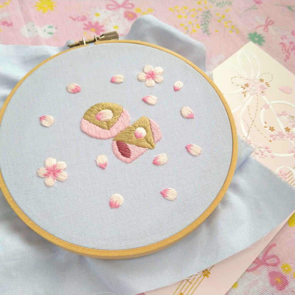 桜もちの刺繡図案