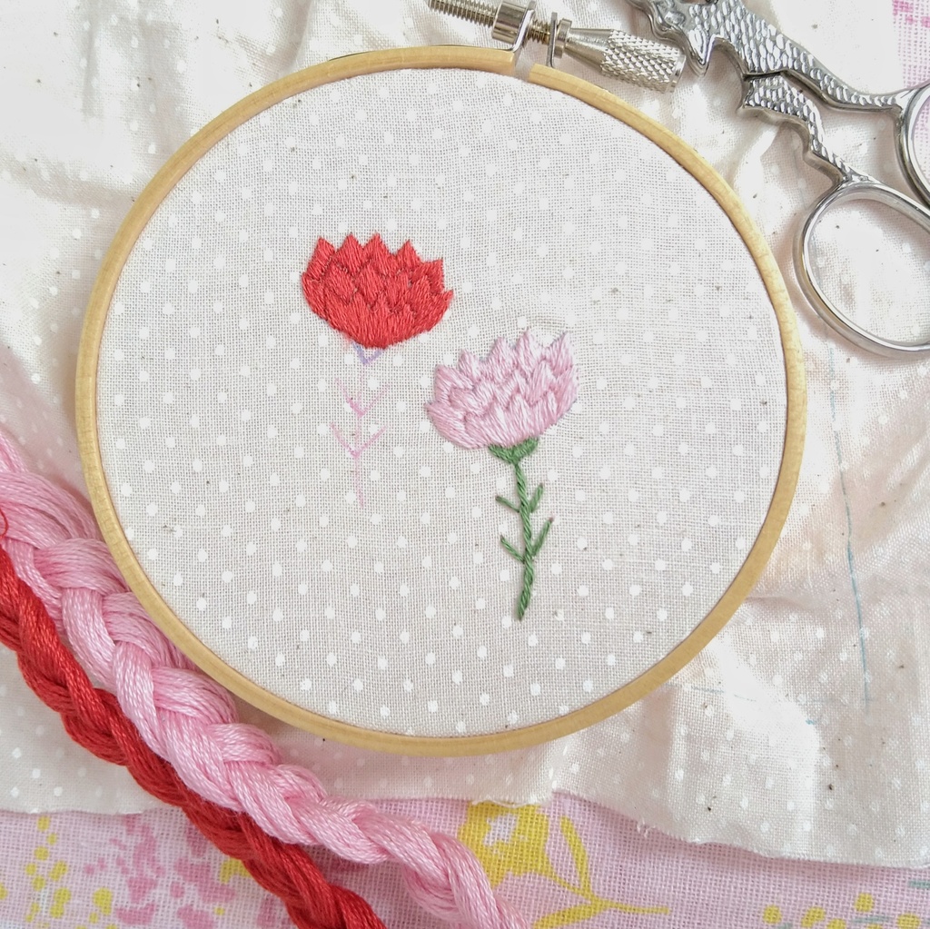 カーネーションの刺繡図案