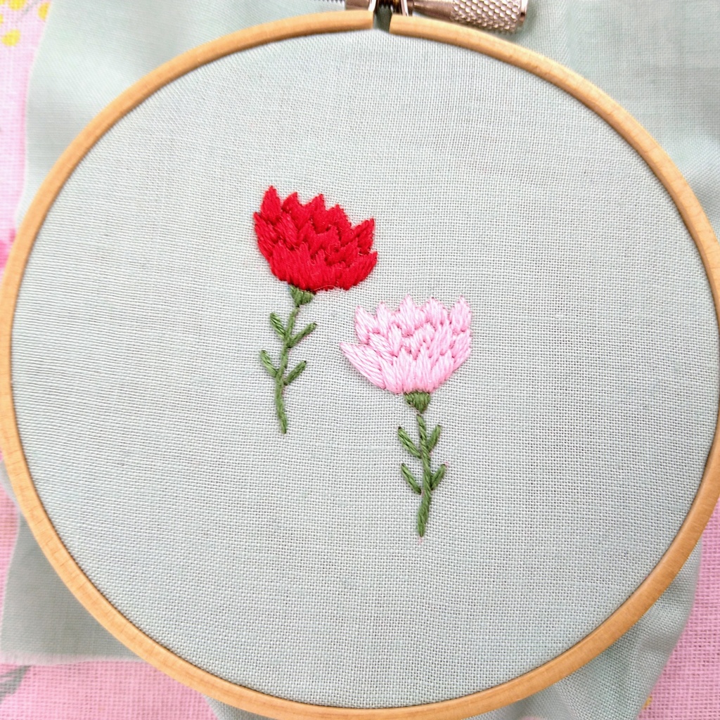 カーネーションの刺繡図案