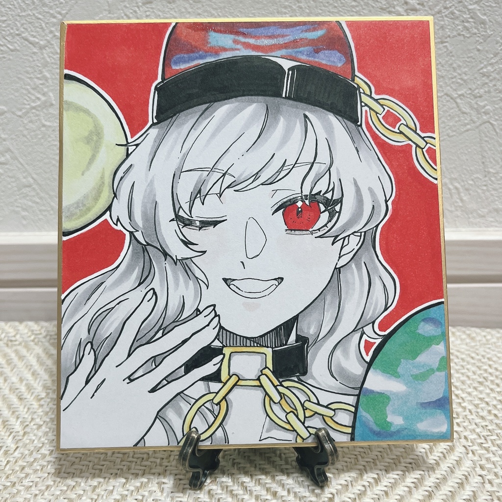 ヘカーティア・ラピスラズリ 手描き色紙