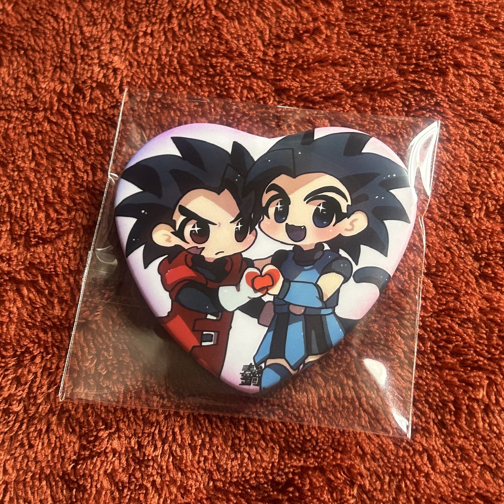 双子のサイヤ人【ハート缶バッジ】