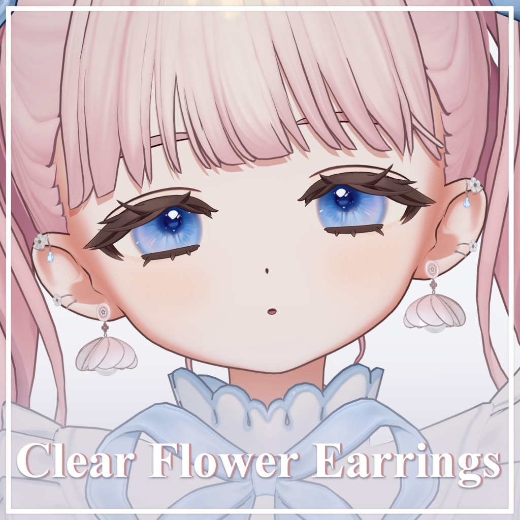 - Clear Flower Earrings -
