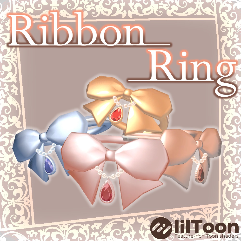 【無料】Ribbon_Ring / リボンリング【VRChat想定】