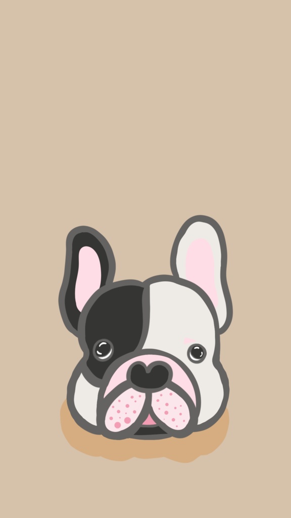 スマホ壁紙イラスト　French bulldog