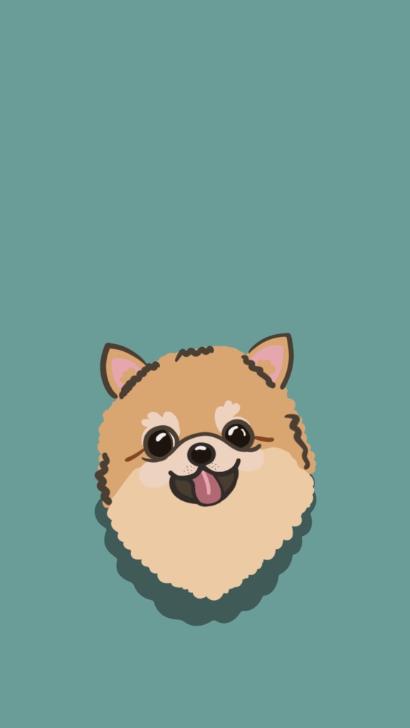 スマホ壁紙イラスト　Pomeranian