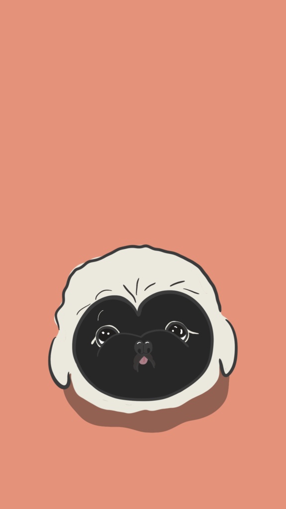 スマホ壁紙イラスト　Pekinese