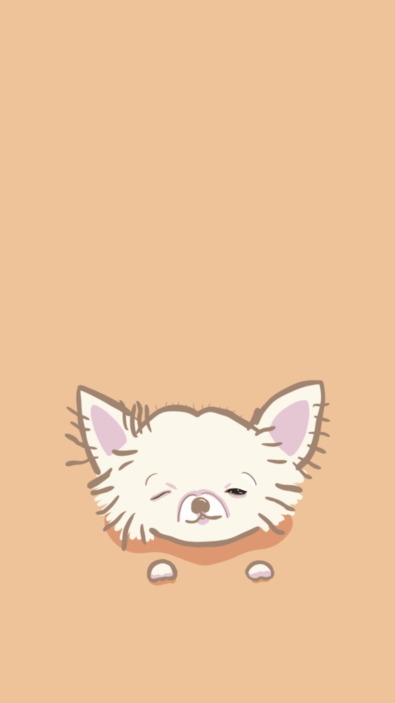 スマホ壁紙イラスト　Nemui chihuahua