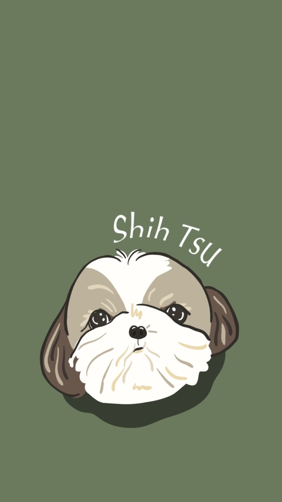 スマホ壁紙イラスト　Shih Tsu