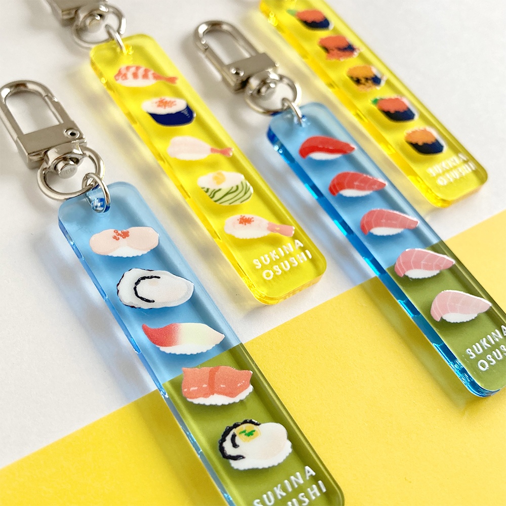 お寿司のアクリルキーホルダー