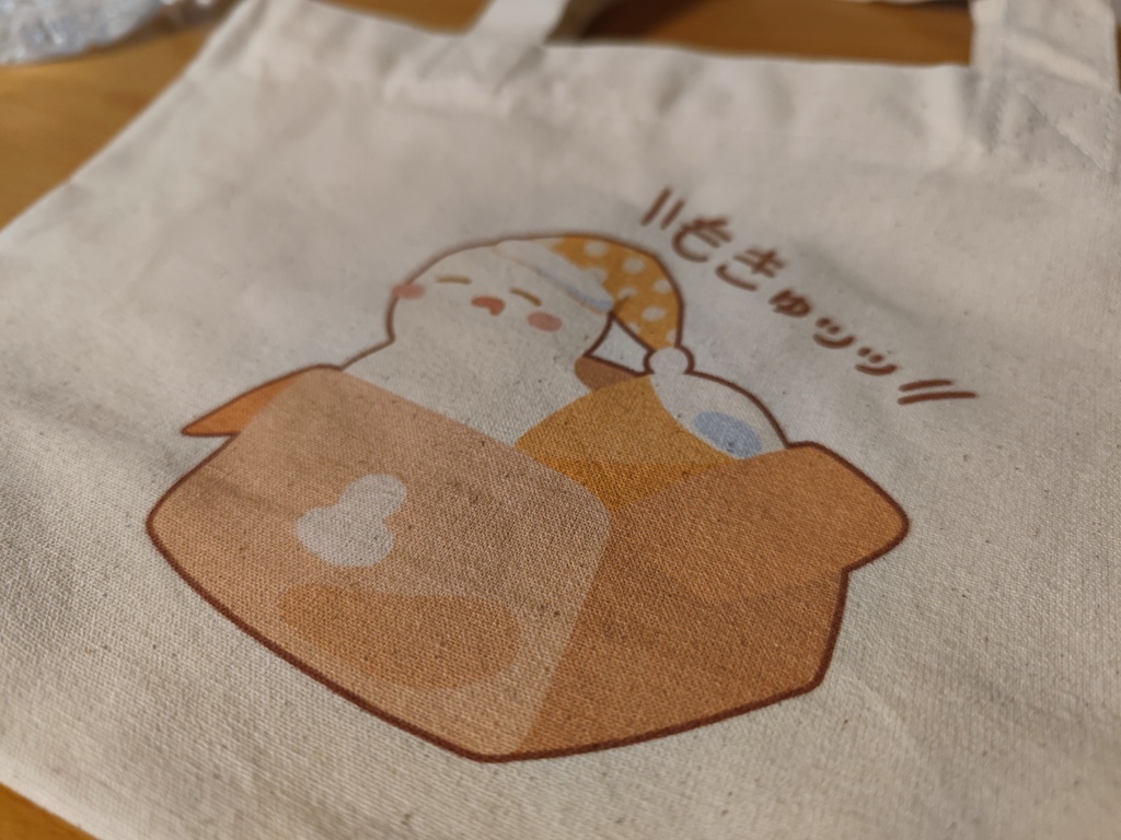 もちトートバッグ (ねむりもちin段ボール)