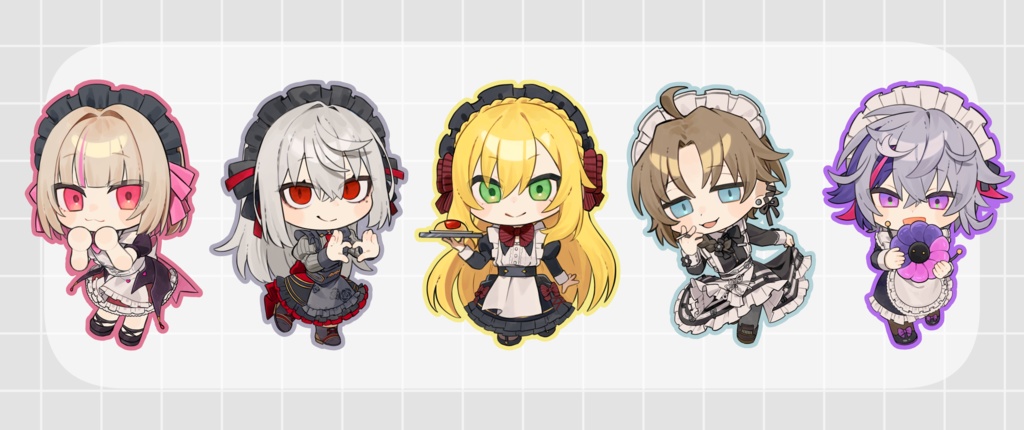 かわいいメイドステッカー