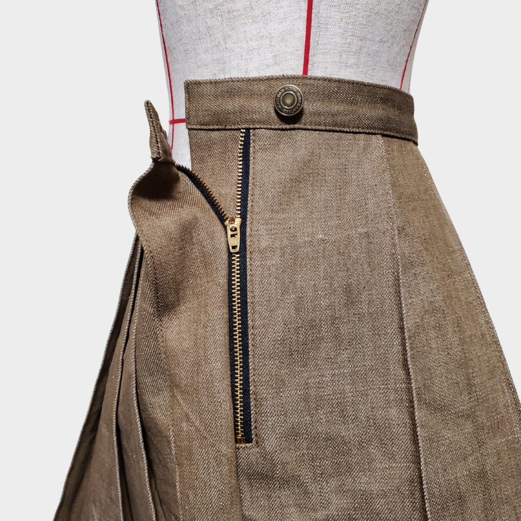 【型紙】一重仕立てプリーツスカート