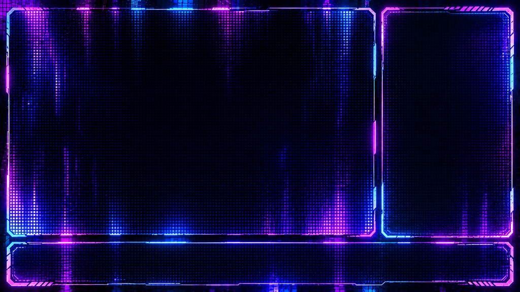 Cyber Neon|近未来ネオン配信画面4点セット【VTuber・配信者向け/OBS/待機・雑談・ゲーム・終了】